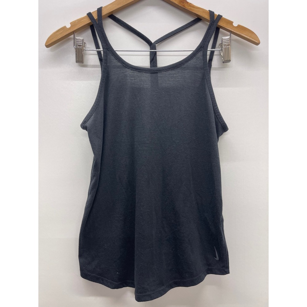 Nike Dri-FIT Strappy T-Back Athletic Tank Top Black Small